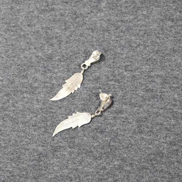 handmade 925 sterling silver turquoise MOP sugarlite spiny oyster native earring - Picture 5 of 5